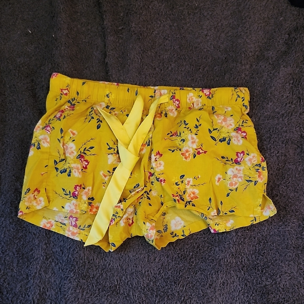 Old Navy Floral Yellow High Waist Women's Shorts